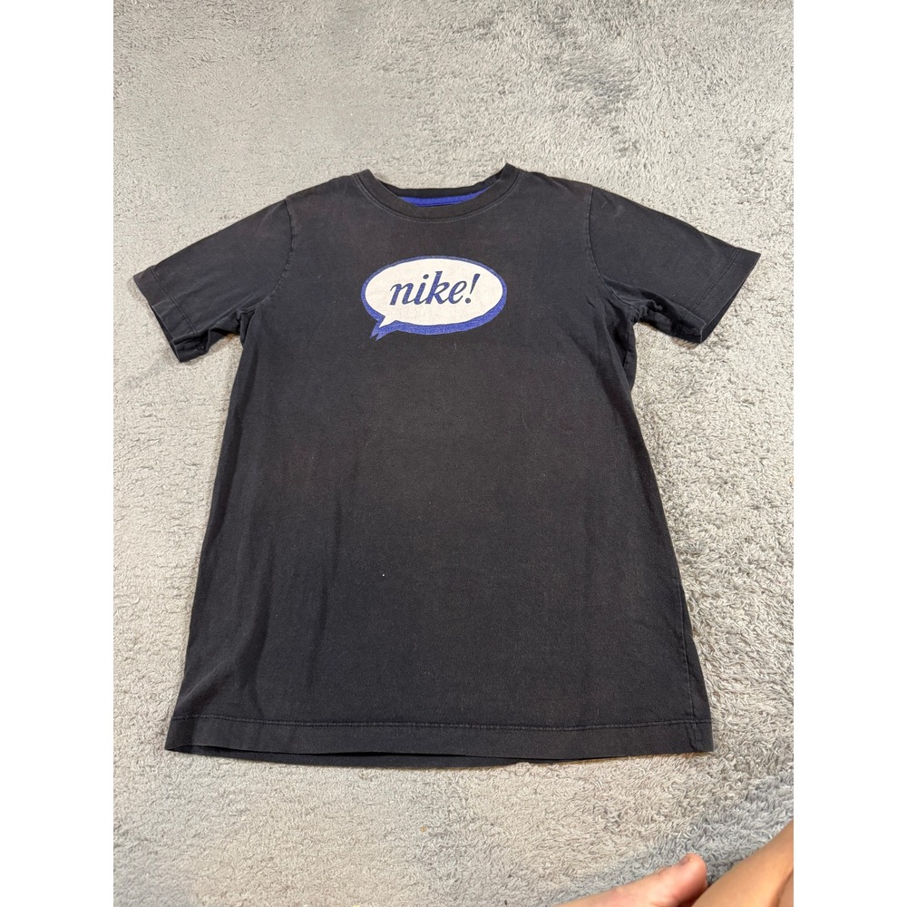 Nike Boys The Nike Tee T-Shirt Large Black Speech Bubble Graphic Cotton